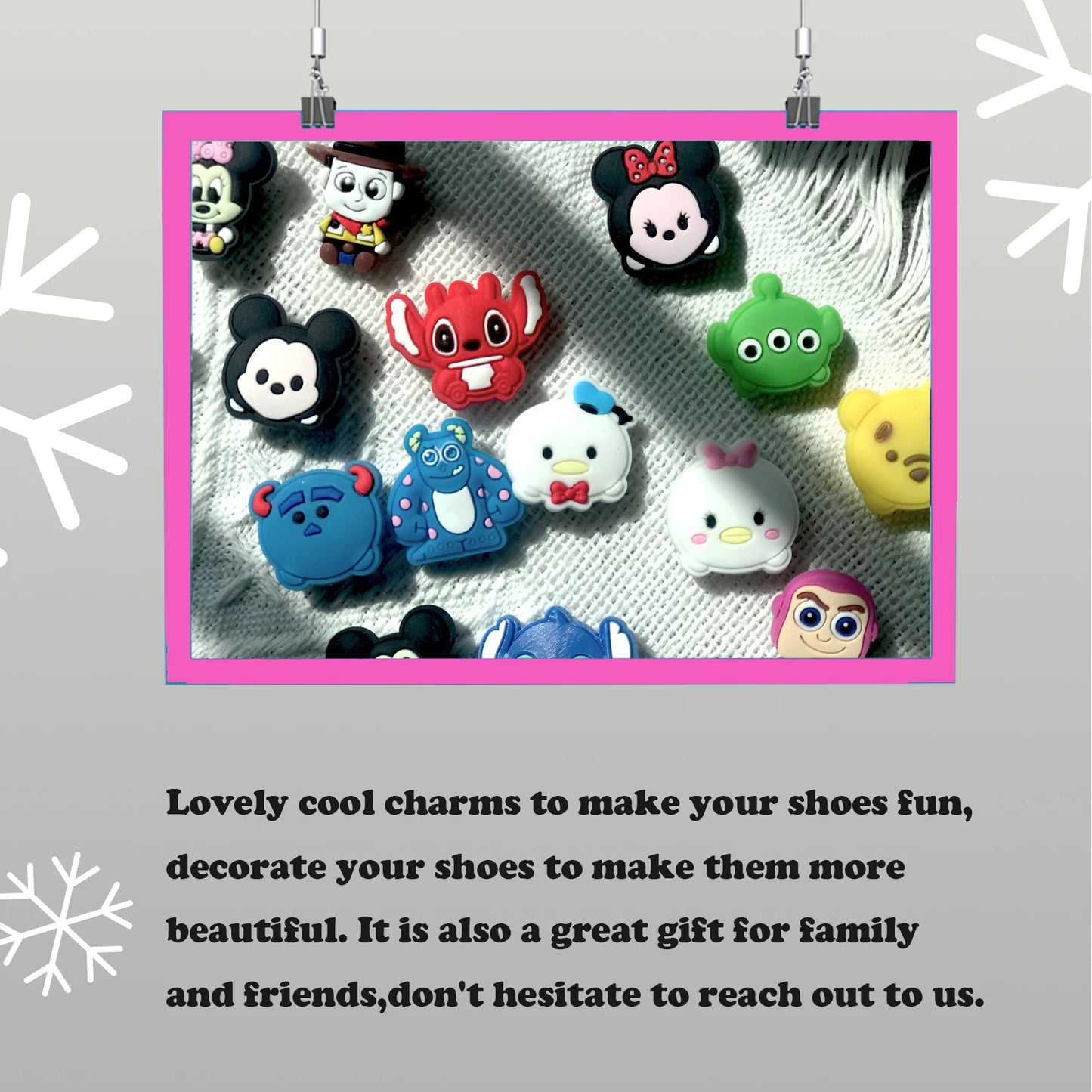 Random 10/20/30/50Pcs Miniso Series Shoe Charms For Sandals, Premium Quality PVC Shoe DIY Decorations Accessories Christmas Gift