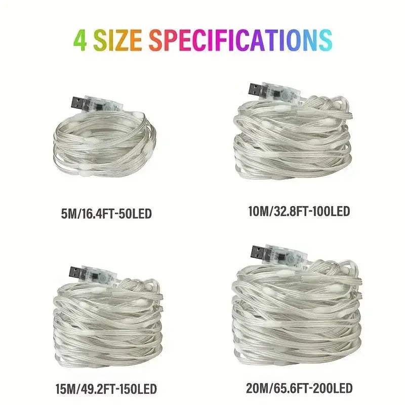 LED Fairy Light Phone App Remote Control WS2812B RGB LED String DIY Smart IC Addressable Dreamcolor Garden Party Christmas Decor