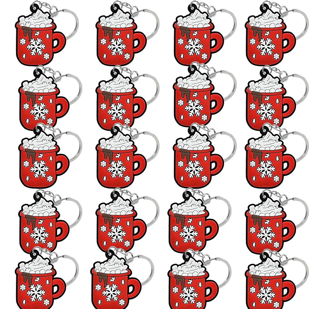 1-100PCS Christmas Style Keychain Santa Claus Key Holder Festive Women Men Keyring Christmas Family Gift Car Key Accessories