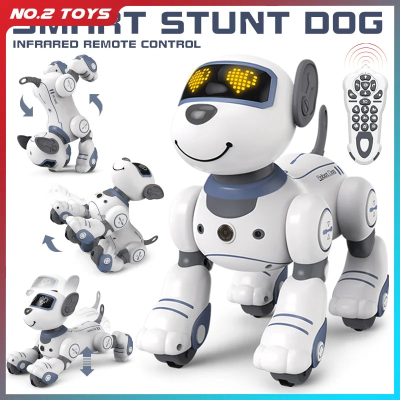 Intelligent Programming RC Robot Stunt Dog Electronic Walking Dancing Puppy Touch Sensing Remote Control Pet Dog Kids Boys Toys