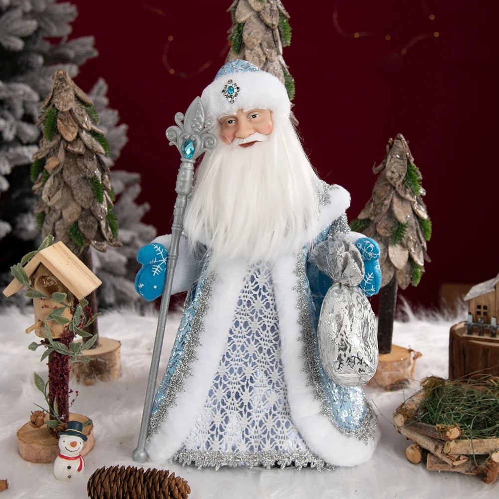 New Year Christmas Santa Claus Doll Figurine For Home Decor Accessories Navidad Tree Ornaments 40/30cm Big Standing Figure 2024