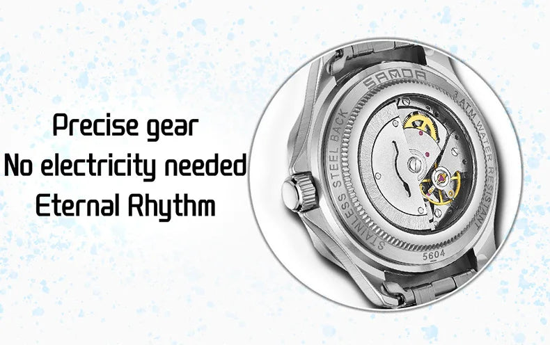 SANDA 2025 New Advanced Mechanical Watch Men's Waterproof Calendar Night Light Rotating Timing Circle Business Sports Watch