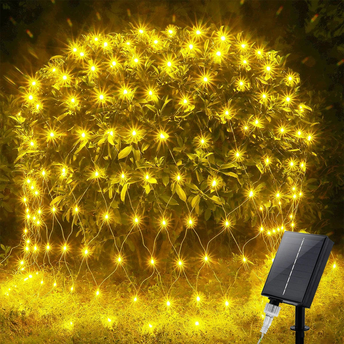 100/200LED Solar Powered LED Fairy Net Light Waterproof Fishing Mesh Lamp With 8 Lighting Modes for Outdoor Lawn Christmas Light