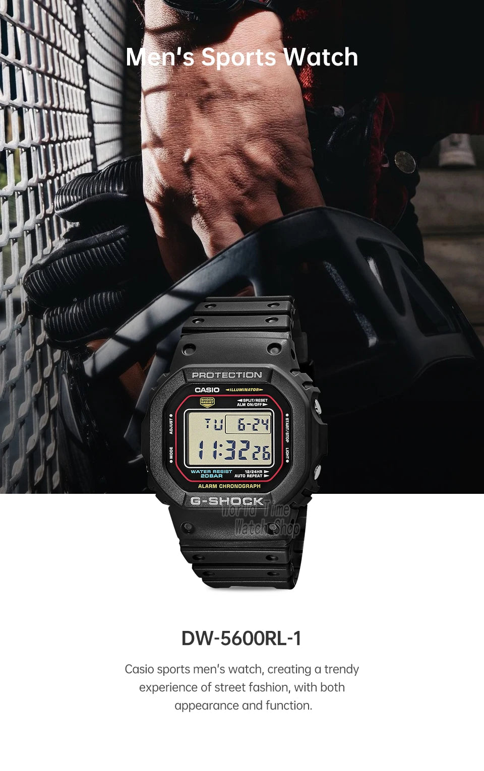Casio G-SHOCK watch for men Classic Model  LED screen Square Waterproof reloj hombre relogios masculino