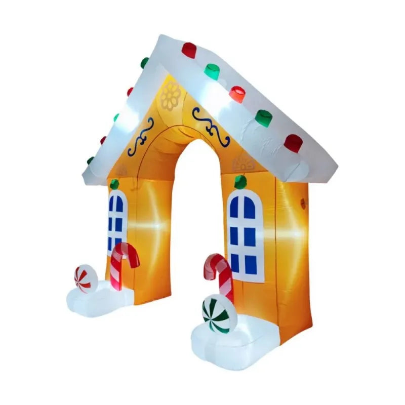 Christmas Decorations Gingerbread Man Snowman Arch Inflatable Toys Built-in LED Lights Model Party Xmas Holiday Decor Ornaments