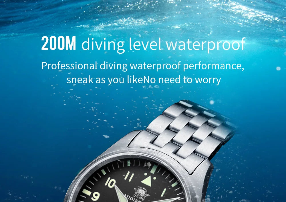 ADDIESDIVE Watches For Men Luxury Business Leisure Automatic Mechanical Men's Watch Fluorescent Waterproof 8215 316L Stainless