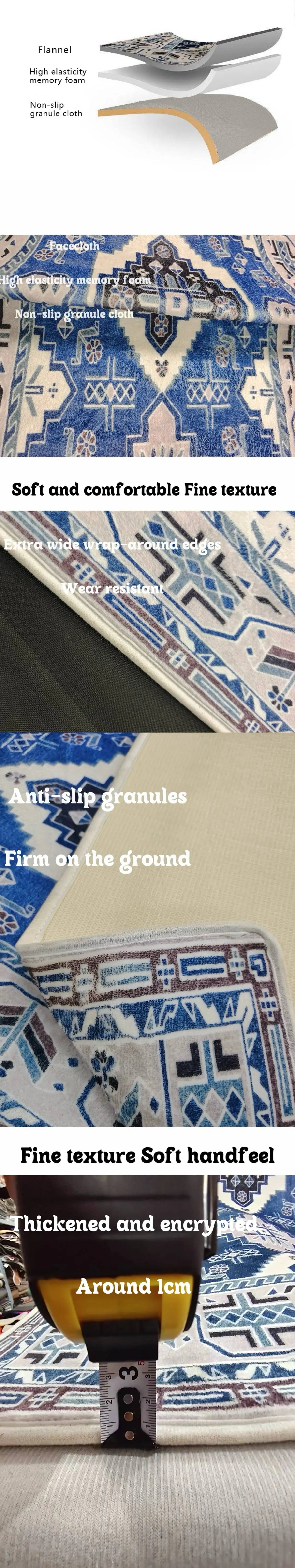 VIKAMA Christmas Checkered Corridor Floor Mats, Machine Washable, Bedside/Sofa Rugs, Kitchen Carpets, Home Decorations