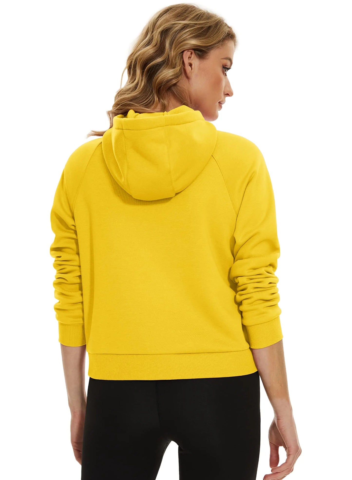 TACVASEN Winter Half Zip Hooded Cotton Pullover Womens Fleece Lined Warm Sweatshirt Thermal Lightweight Outdoor Casual Crop Tops