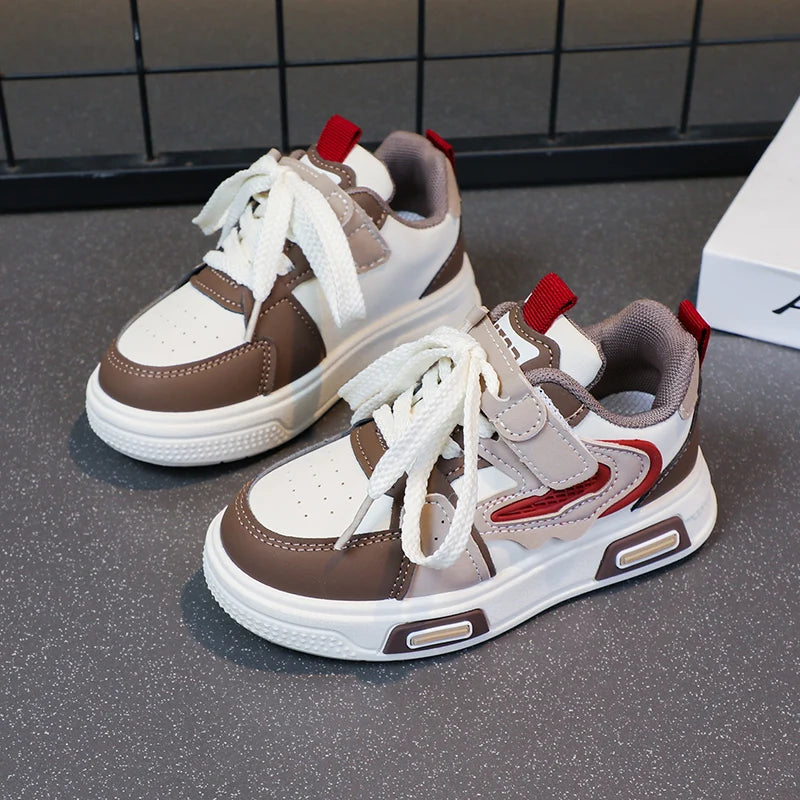 Lightweight Sneakers Breathable Running Shoes for Boys & Girls with Hook-and-loop Fastener Closure school kids basketball shoes