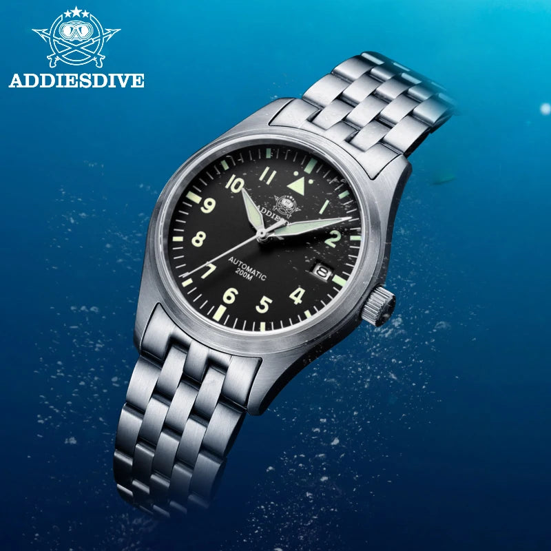 ADDIESDIVE Watches For Men Luxury Business Leisure Automatic Mechanical Men's Watch Fluorescent Waterproof 8215 316L Stainless