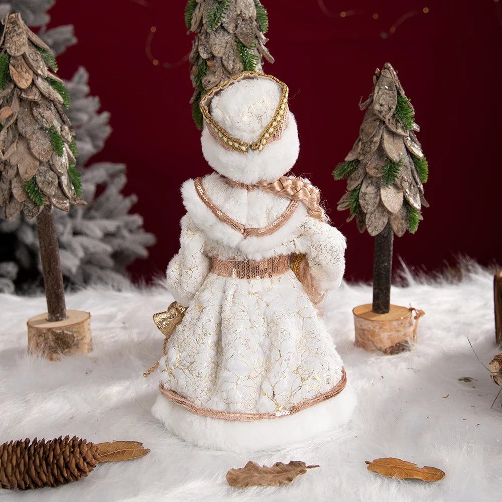 New Year Christmas Santa Claus Doll Figurine For Home Decor Accessories Navidad Tree Ornaments 40/30cm Big Standing Figure 2024