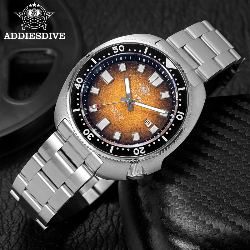 ADDIESDIVE NEW Men's Watches Stainless Steel AR Coating Ceramic Bezel Fashion Quartz Watch 200M Waterproof Diving Watch Sapphire