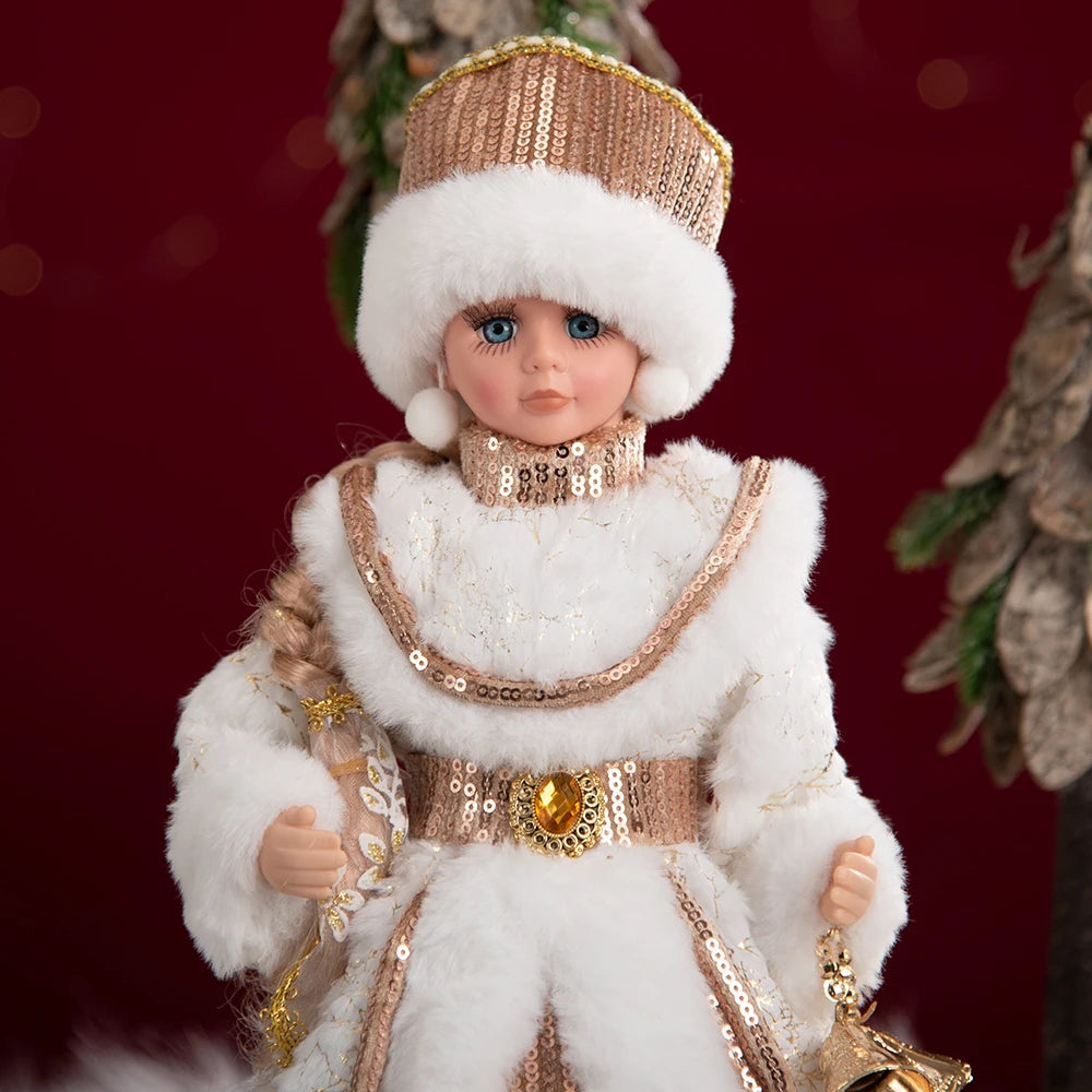 New Year Christmas Santa Claus Doll Figurine For Home Decor Accessories Navidad Tree Ornaments 40/30cm Big Standing Figure 2024