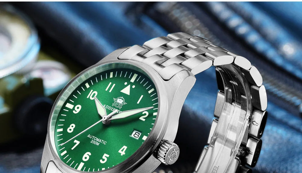 ADDIESDIVE Watches For Men Luxury Business Leisure Automatic Mechanical Men's Watch Fluorescent Waterproof 8215 316L Stainless