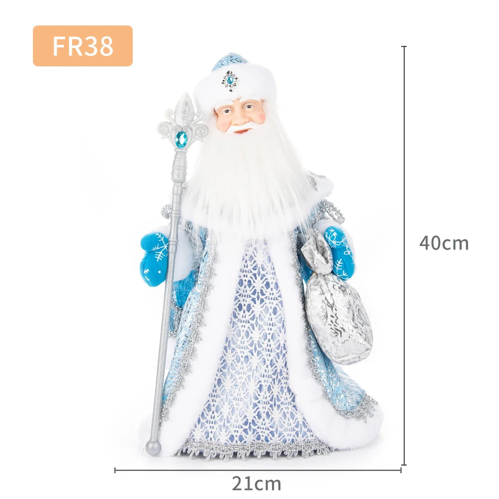 New Year Christmas Santa Claus Doll Figurine For Home Decor Accessories Navidad Tree Ornaments 40/30cm Big Standing Figure 2024