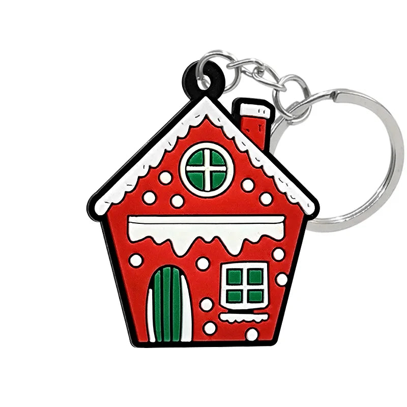 1-100PCS Christmas Style Keychain Santa Claus Key Holder Festive Women Men Keyring Christmas Family Gift Car Key Accessories
