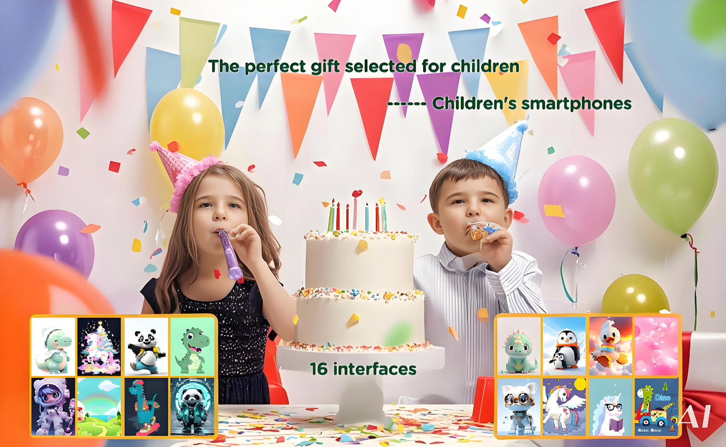 Kids Smart Phone 8GB 2.8'' Stories Music Camera Video Habit Tracking Baby Mobile Mini Toy Phone Educational Learning Tools Gifts