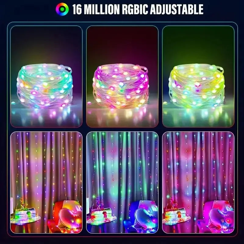 LED Fairy Light Phone App Remote Control WS2812B RGB LED String DIY Smart IC Addressable Dreamcolor Garden Party Christmas Decor