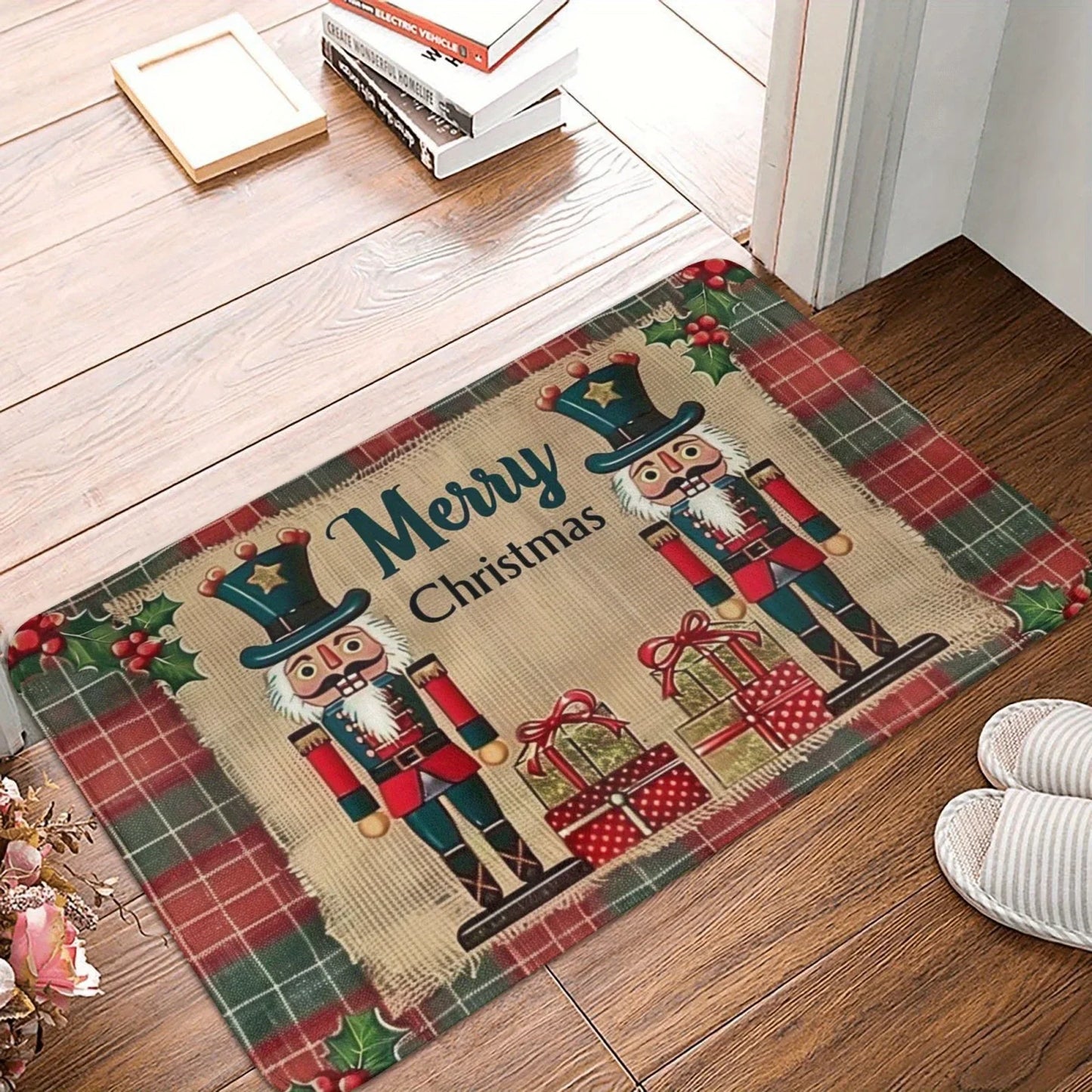 Christmas Nutcracker Festive Holiday Design Welcome Door Mats Home Decor Kitchen Hallway Balcony Rugs Christmas Decorations