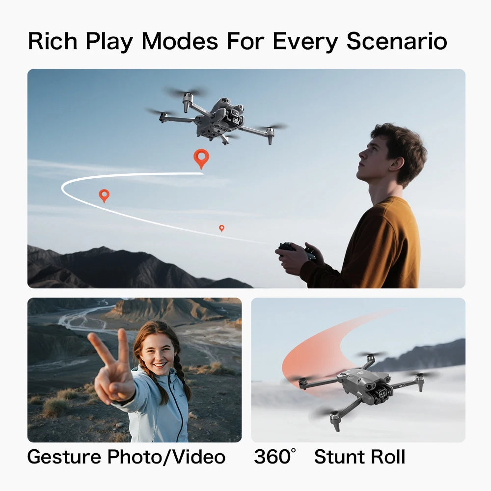 GT50 Aerial Photography Drone with Obstacle Avoidance, HD Brushless Quadcopter with Large Screen Remote Control Toy Aircraft