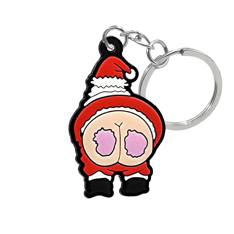 1-100PCS Christmas Style Keychain Santa Claus Key Holder Festive Women Men Keyring Christmas Family Gift Car Key Accessories