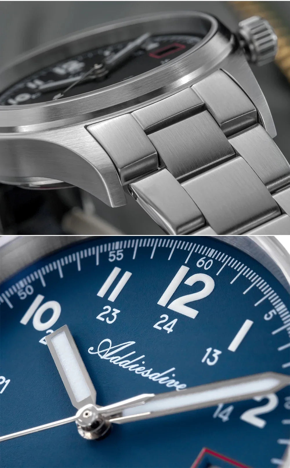 ADDIESDIVE Mechanical Watches New AD2070  Leather Strap BGW9 Super Luminous Sapphire 39mm Watches 20Bar Waterproof Reloj Hombre