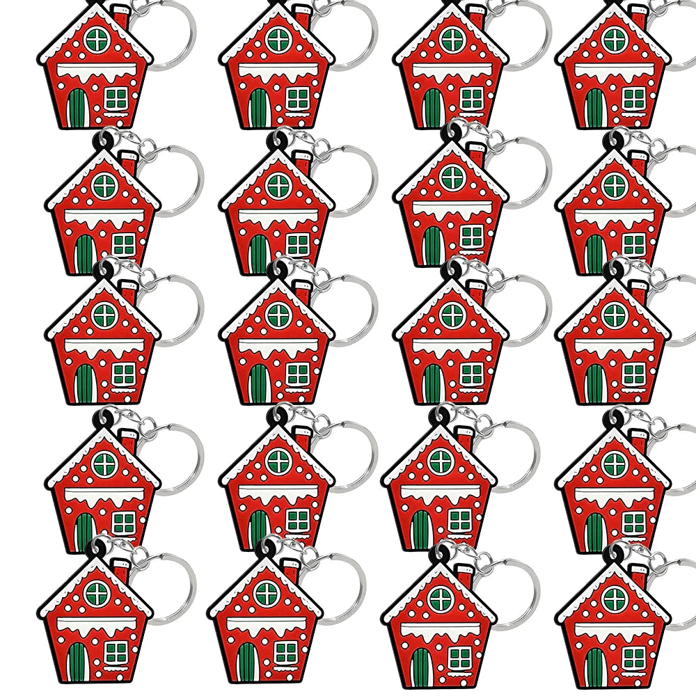 1-100PCS Christmas Style Keychain Santa Claus Key Holder Festive Women Men Keyring Christmas Family Gift Car Key Accessories