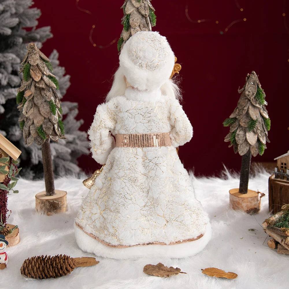 New Year Christmas Santa Claus Doll Figurine For Home Decor Accessories Navidad Tree Ornaments 40/30cm Big Standing Figure 2024