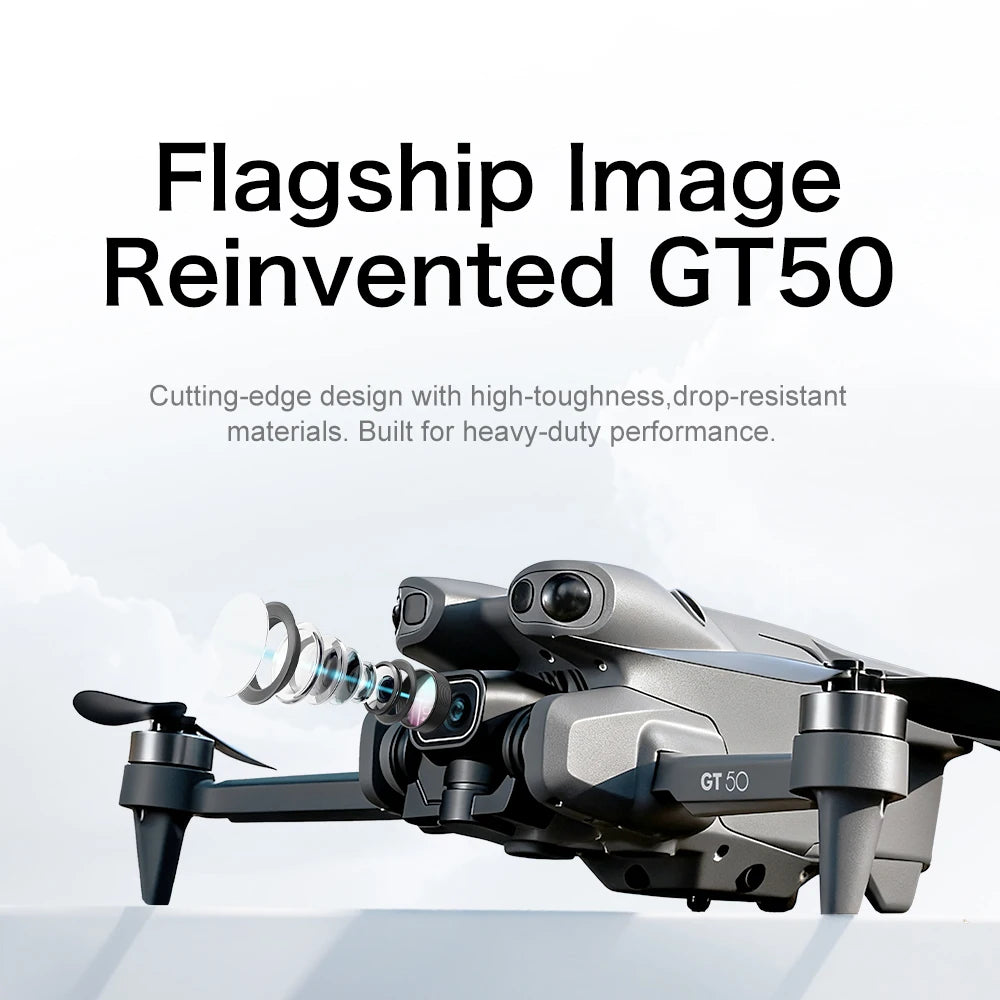 GT50 Aerial Photography Drone with Obstacle Avoidance, HD Brushless Quadcopter with Large Screen Remote Control Toy Aircraft