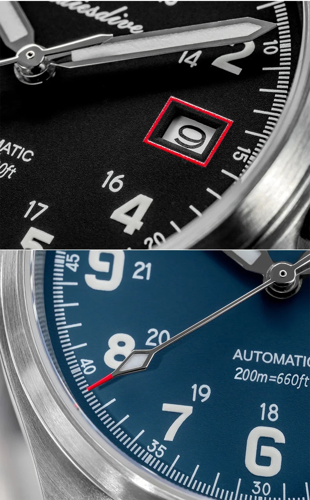 ADDIESDIVE Mechanical Watches New AD2070  Leather Strap BGW9 Super Luminous Sapphire 39mm Watches 20Bar Waterproof Reloj Hombre