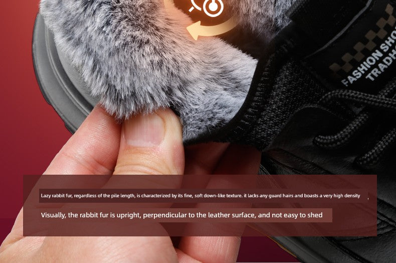 Traditional Beijing Cotton Shoes Men's Winter Fleece-lined Thickened Elderly Non Slip One Pedal Heattech Middle-Aged and Elderly Men Dad Shoes