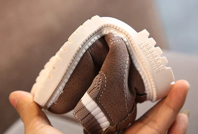 Children's Ankle Boots for Little Kids Toddlers Snow Boots Vintage Warm Cotton Short Boots Boys Girls Fashion Winter Boots Zip