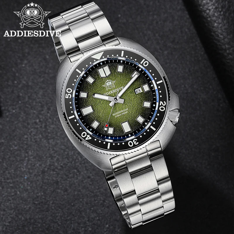 ADDIESDIVE NEW Men's Watches Stainless Steel AR Coating Ceramic Bezel Fashion Quartz Watch 200M Waterproof Diving Watch Sapphire
