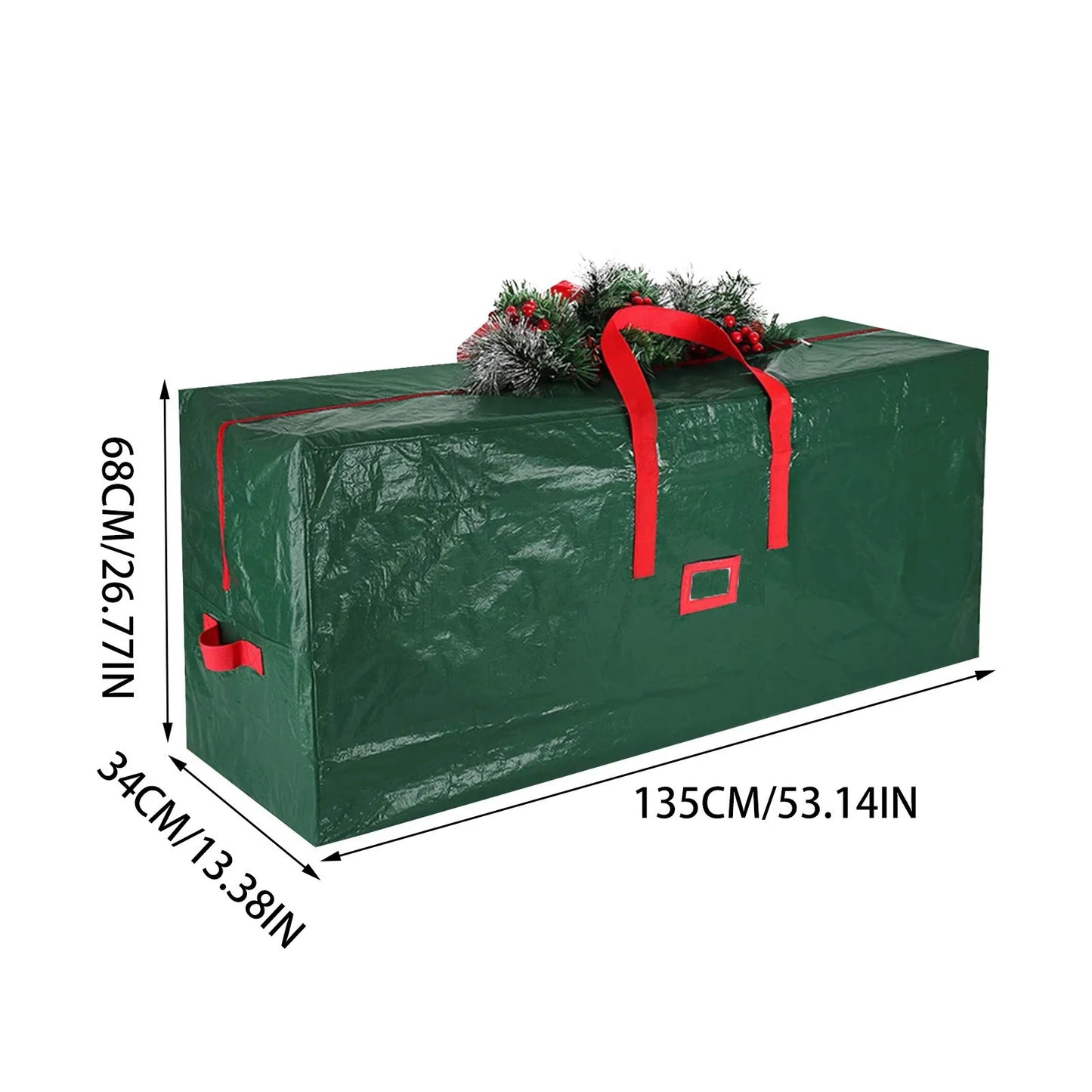 Large Christmas Tree Bag Storage Tub High xmas Tree Decoration Wreath Storage Box Handles Waterproof And Durable Home Organizer