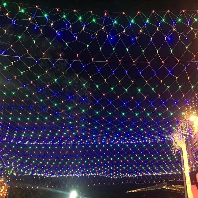 100/200LED Solar Powered LED Fairy Net Light Waterproof Fishing Mesh Lamp With 8 Lighting Modes for Outdoor Lawn Christmas Light