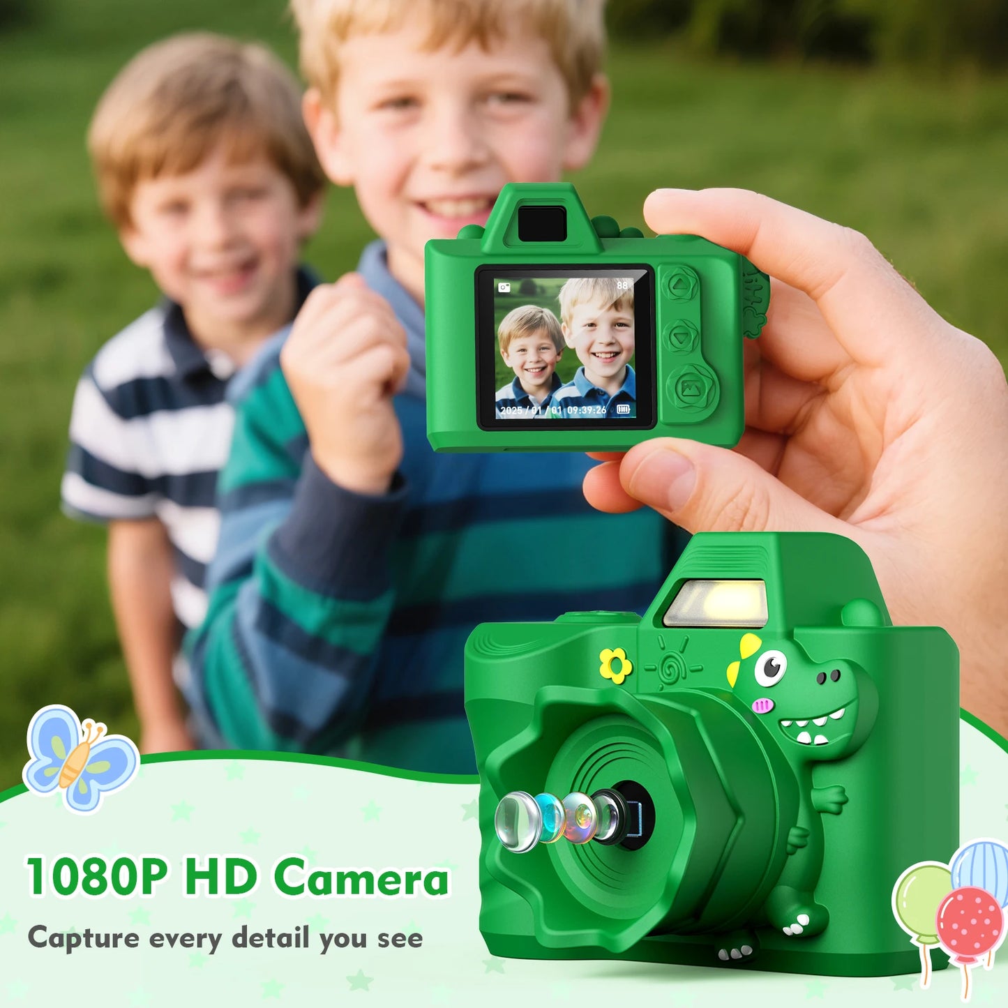 Mini Keychain Camera Fun 4K Pocket Digital Tiny Camera with 64GB Card for Kids Adults Collectible Gift for Birthdays Christmas