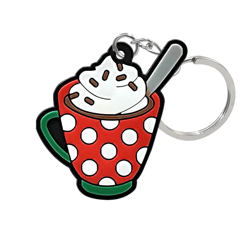 1-100PCS Christmas Style Keychain Santa Claus Key Holder Festive Women Men Keyring Christmas Family Gift Car Key Accessories