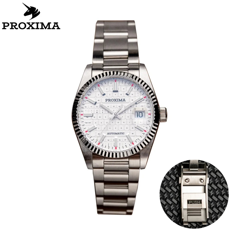 PX1690-JP 37mm Men Dress Watch Luxury Sapphire Keyboard Dial  Mechanical Watches Waterproof Luminous
