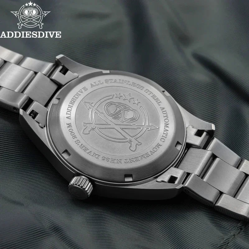 ADDIESDIVE Mechanical Watches New AD2070  Leather Strap BGW9 Super Luminous Sapphire 39mm Watches 20Bar Waterproof Reloj Hombre