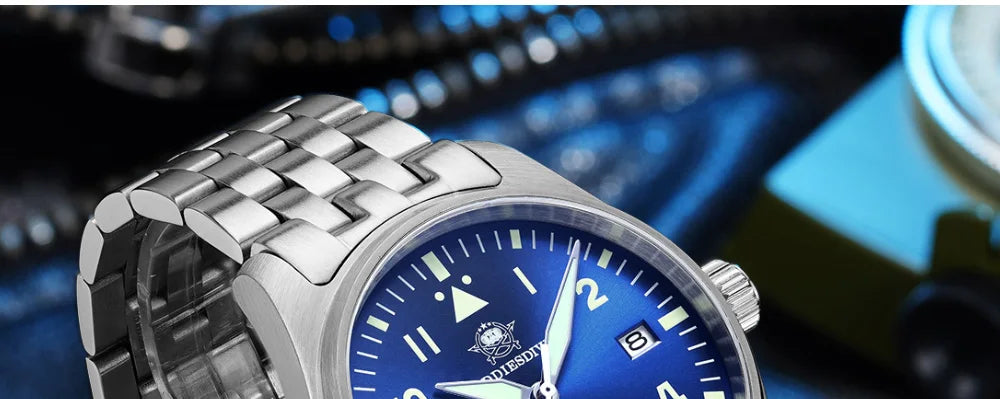 ADDIESDIVE Watches For Men Luxury Business Leisure Automatic Mechanical Men's Watch Fluorescent Waterproof 8215 316L Stainless