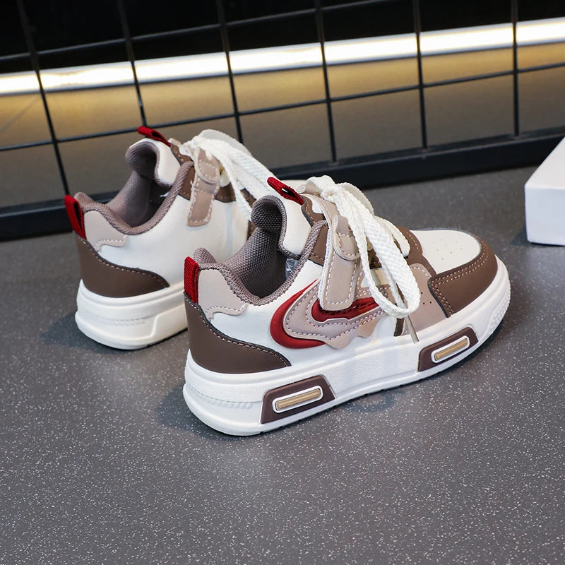 Lightweight Sneakers Breathable Running Shoes for Boys & Girls with Hook-and-loop Fastener Closure school kids basketball shoes