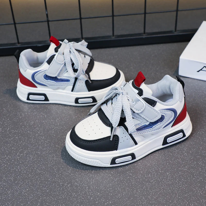 Lightweight Sneakers Breathable Running Shoes for Boys & Girls with Hook-and-loop Fastener Closure school kids basketball shoes