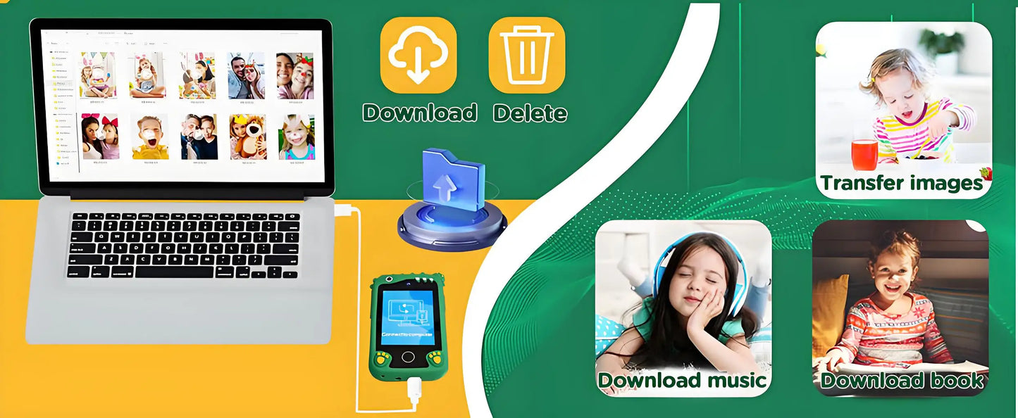 Kids Smart Phone 8GB 2.8'' Stories Music Camera Video Habit Tracking Baby Mobile Mini Toy Phone Educational Learning Tools Gifts