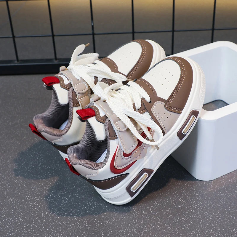 Lightweight Sneakers Breathable Running Shoes for Boys & Girls with Hook-and-loop Fastener Closure school kids basketball shoes