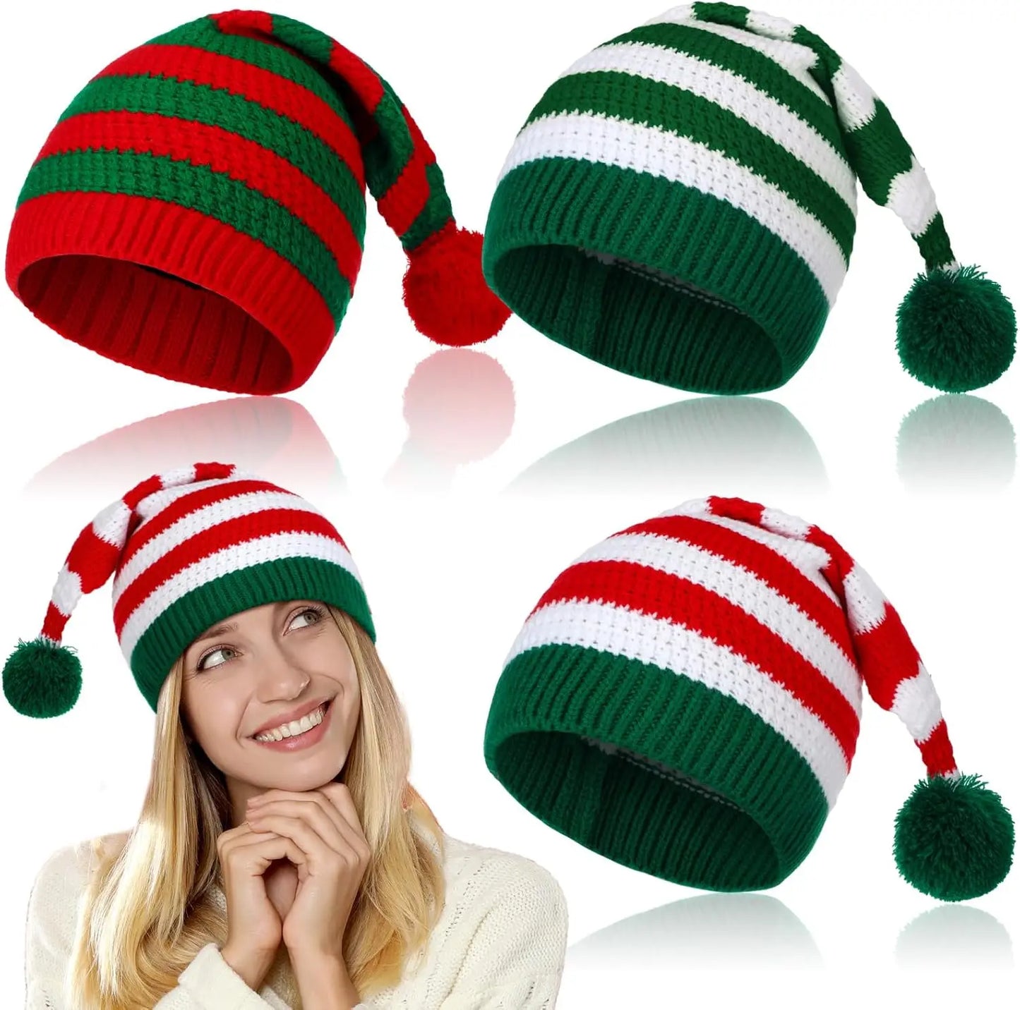 Christmas Hat Santa Costume Style Festive Beanie for Outdoor Activities Holiday Party Decoration and Christmas Gifts for Family
