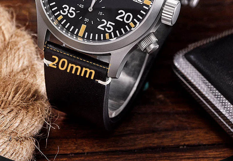 Baltany 39mm Military Chronograph Watch Man S5045 Sapphire Crystal 10ATM Stainless Steel VK67 Calendar Retro Quartz Wristwatches