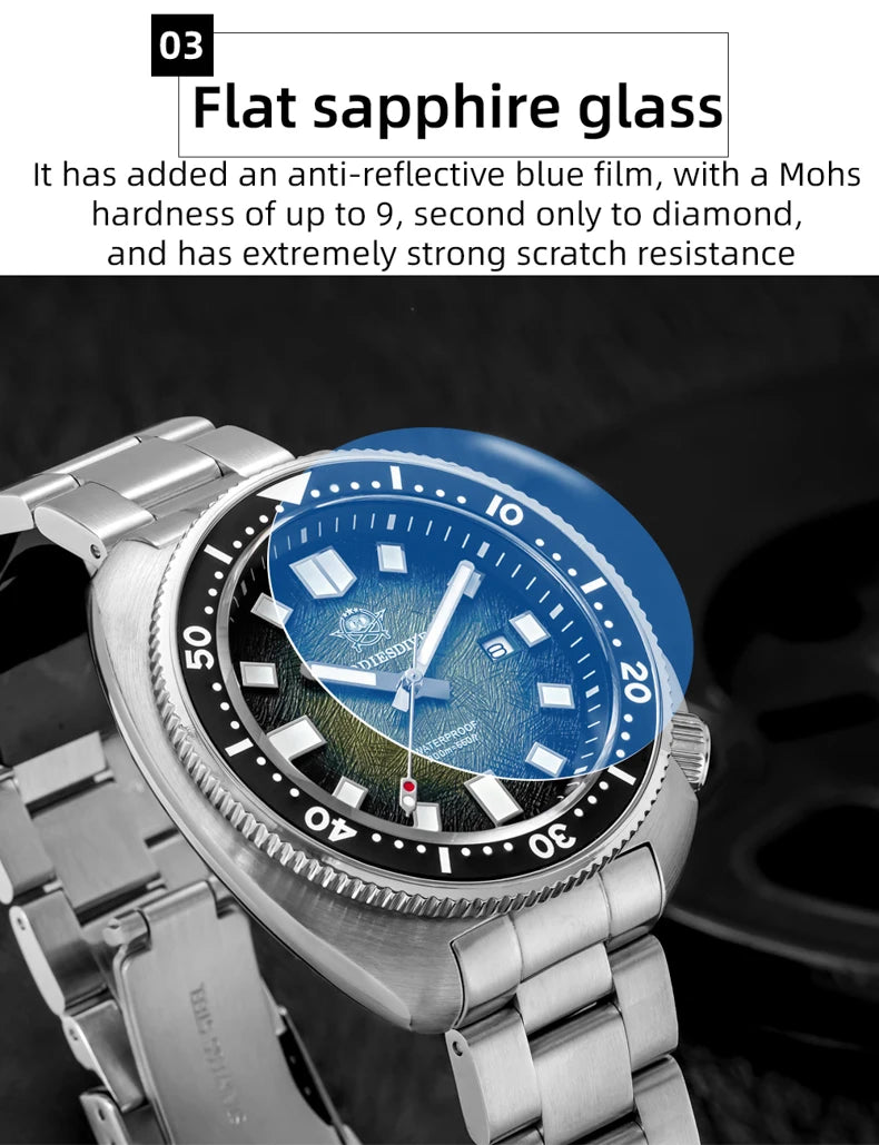 ADDIESDIVE NEW Men's Watches Stainless Steel AR Coating Ceramic Bezel Fashion Quartz Watch 200M Waterproof Diving Watch Sapphire