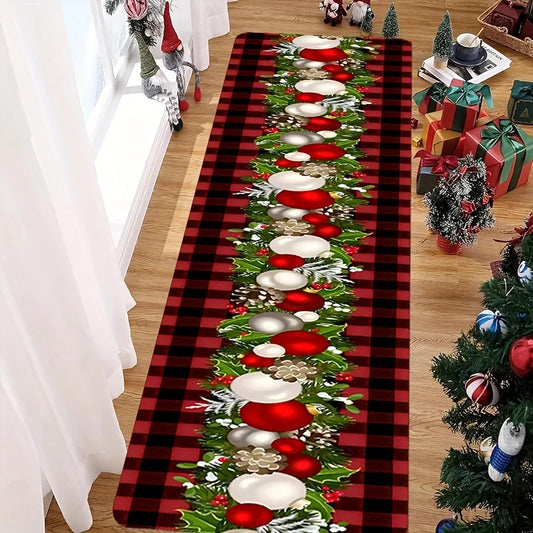 VIKAMA Christmas decoration long Hallway Rug Kitchen Rug soft bedroom carpet Rug Live Room  door mat Home Decoration