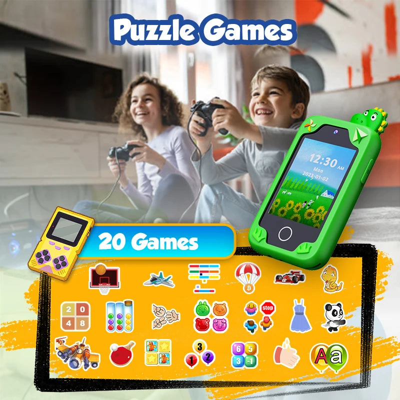 Kids Smart Phone 8GB 2.8'' Stories Music Camera Video Habit Tracking Baby Mobile Mini Toy Phone Educational Learning Tools Gifts