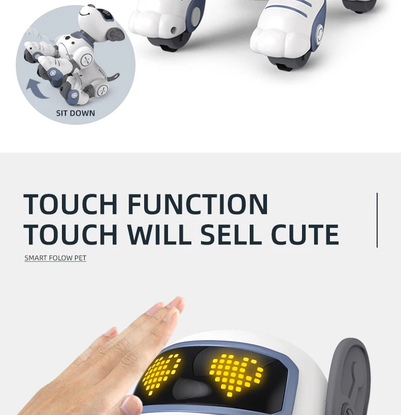 Intelligent Programming RC Robot Stunt Dog Electronic Walking Dancing Puppy Touch Sensing Remote Control Pet Dog Kids Boys Toys